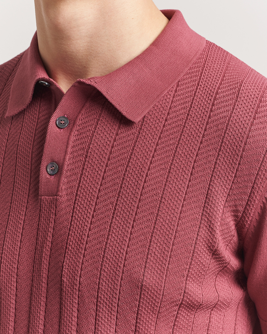Homme | Polos | Oscar Jacobson | Barto Structured Cotton Polo Dusty Red