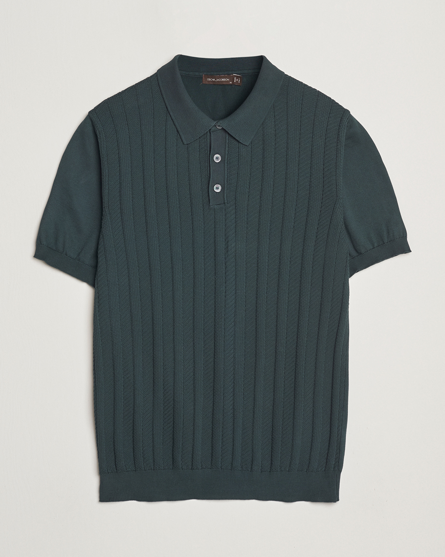 Homme | Polos | Oscar Jacobson | Barto Structured Cotton Polo Green