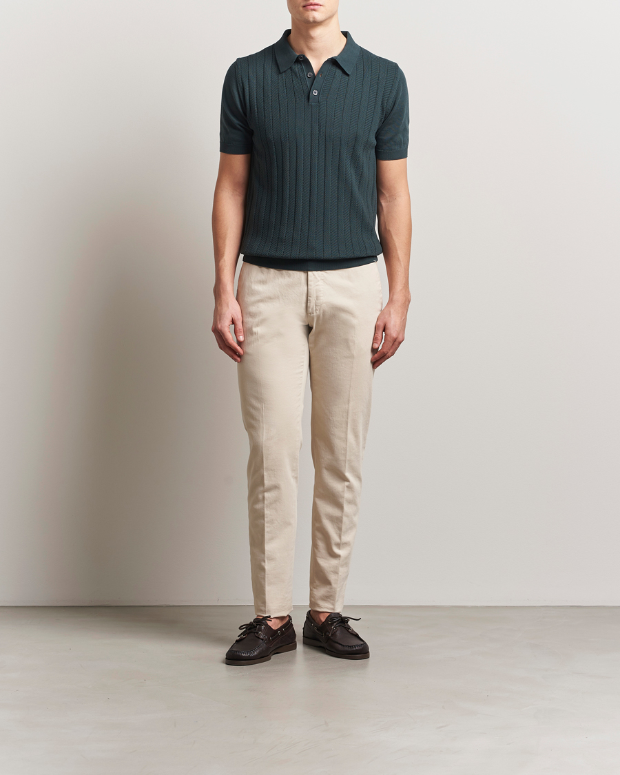 Homme | Polos | Oscar Jacobson | Barto Structured Cotton Polo Green