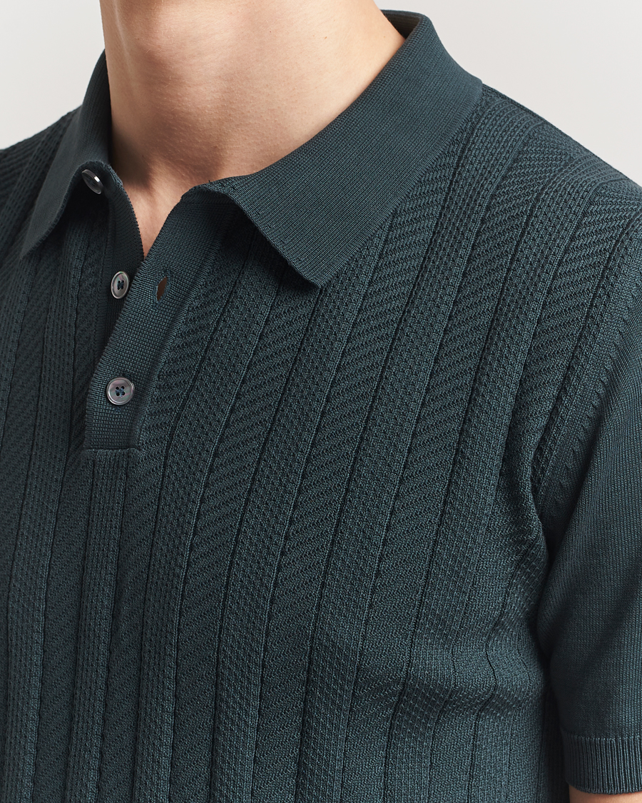 Homme | Polos | Oscar Jacobson | Barto Structured Cotton Polo Green