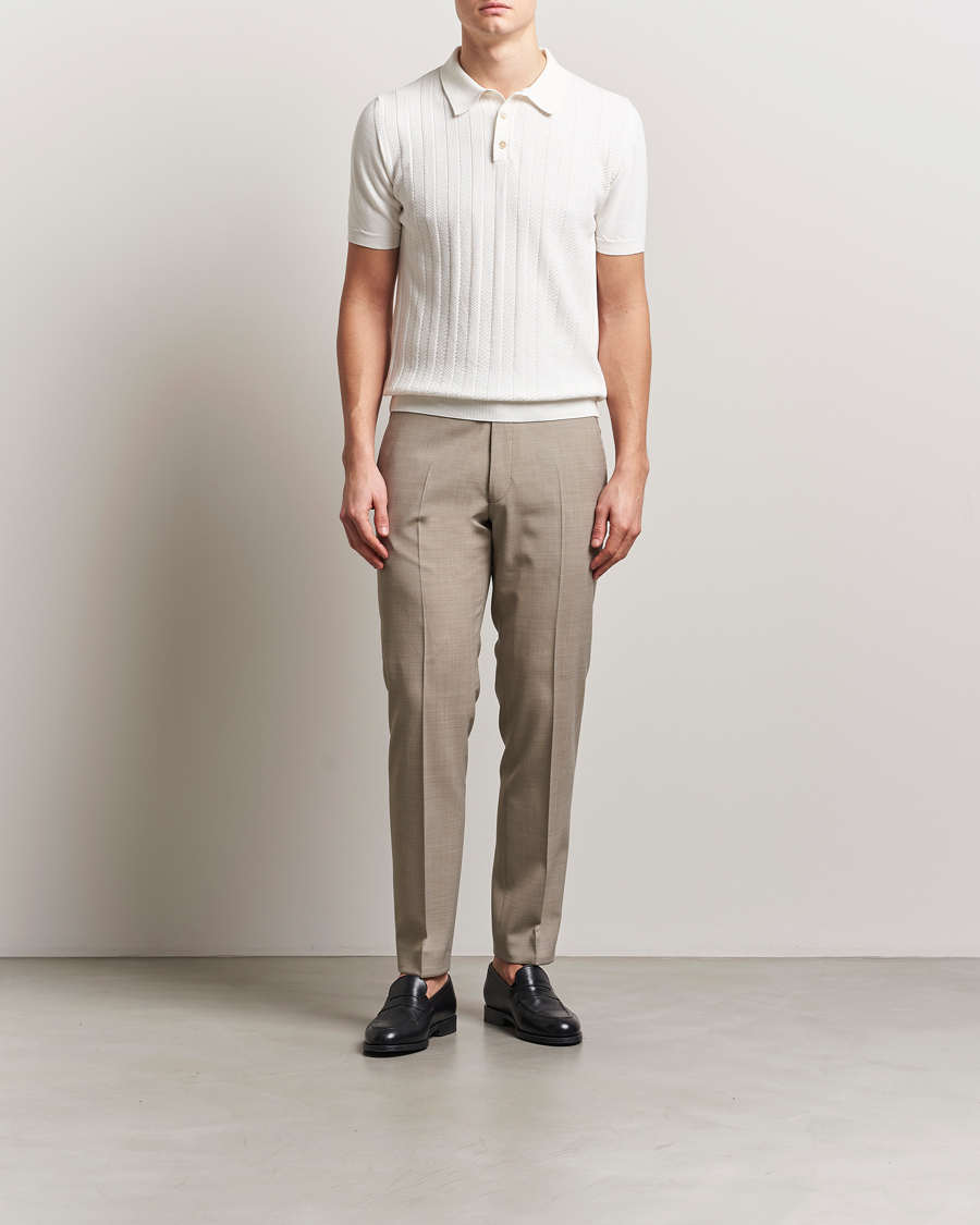 Homme | Polos | Oscar Jacobson | Barto Structured Cotton Polo Snow White