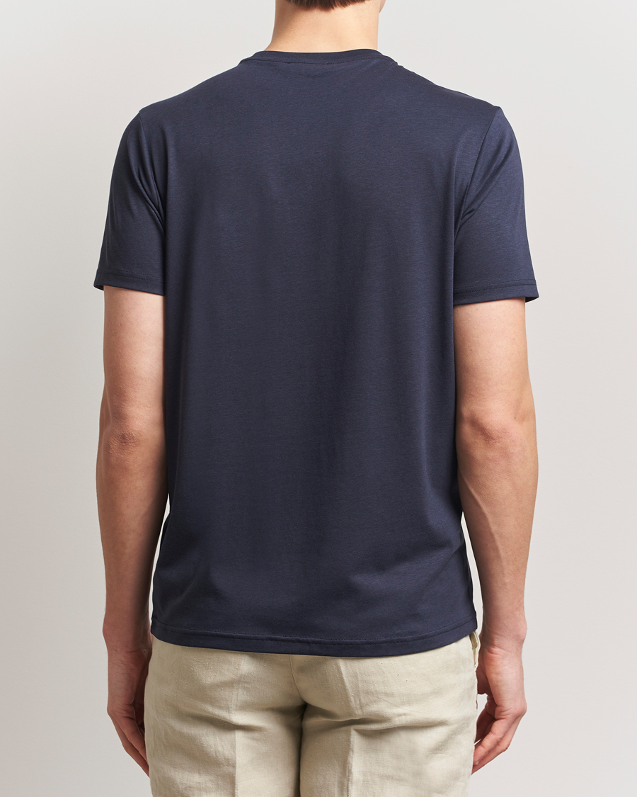 Homme | T-shirts | Oscar Jacobson | Kim Cotton/Tencel T-Shirt Navy