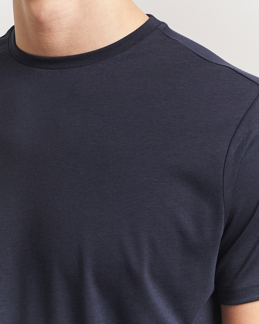 Homme | T-shirts | Oscar Jacobson | Kim Cotton/Tencel T-Shirt Navy