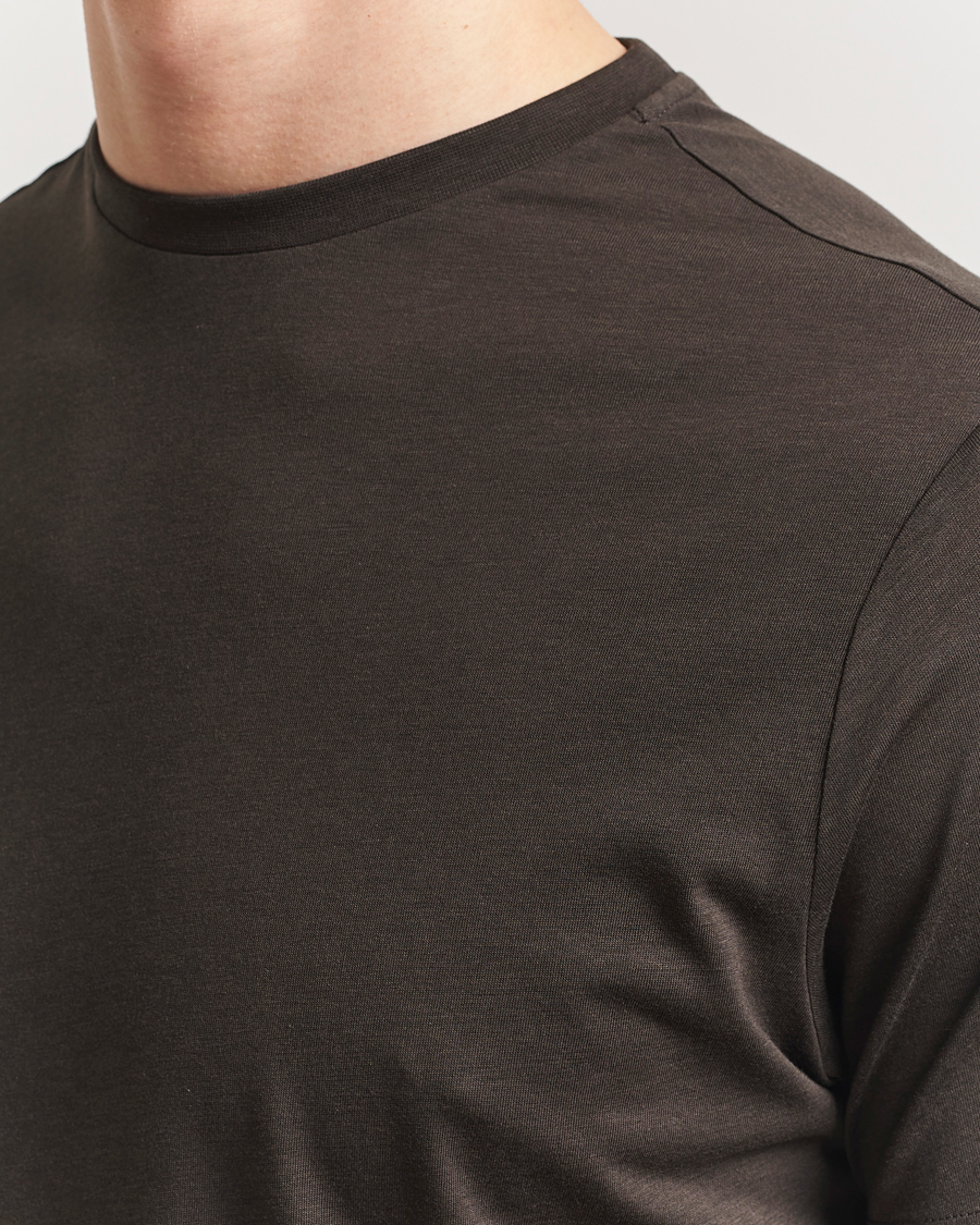 Homme | T-shirts | Oscar Jacobson | Kim Cotton/Tencel T-Shirt Brown