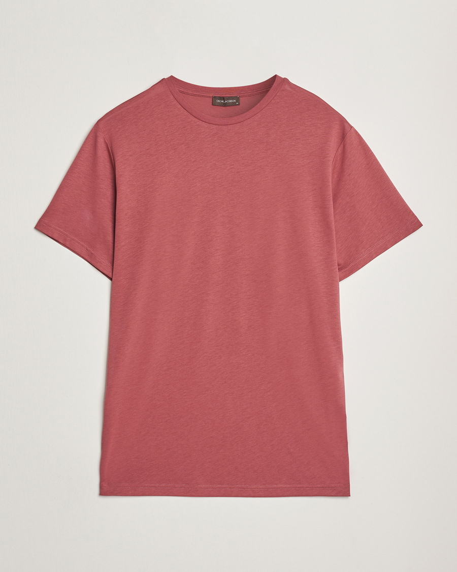 Homme | T-shirts | Oscar Jacobson | Kim Cotton/Tencel T-Shirt Rasberry