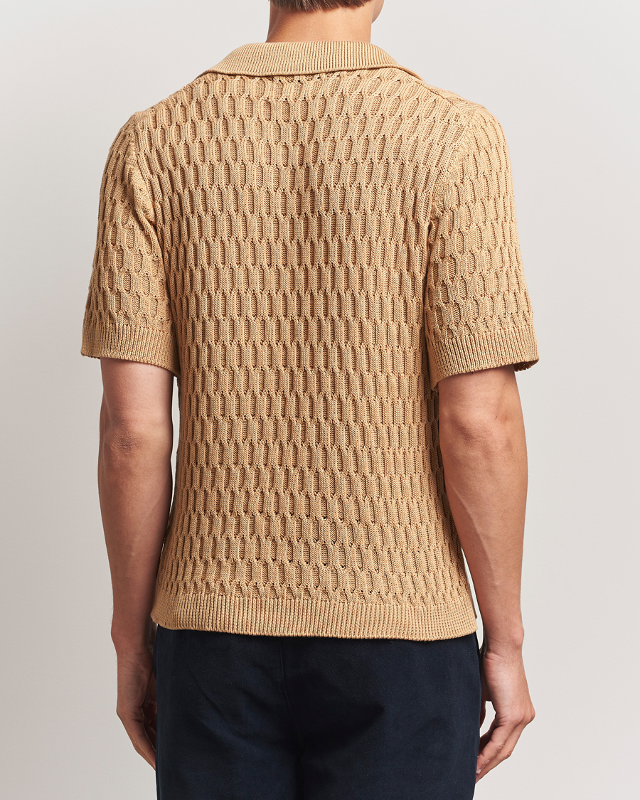 Homme | Polos | Peregrine | Cove Knitted Cotton Polo Shirt Sand