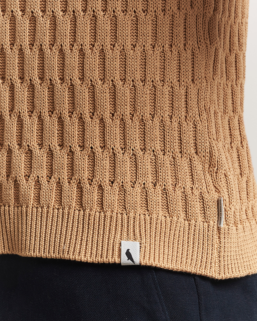 Homme | Polos | Peregrine | Cove Knitted Cotton Polo Shirt Sand