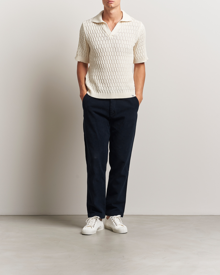 Homme | Polos | Peregrine | Cove Knitted Cotton Polo Shirt White