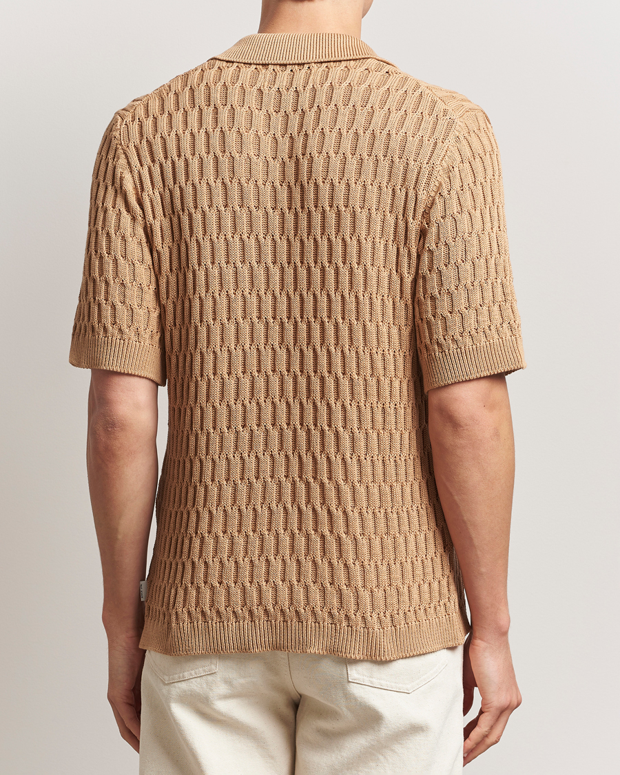 Homme | Chemises | Peregrine | Cove Knitted Short Sleeve Shirt Sand