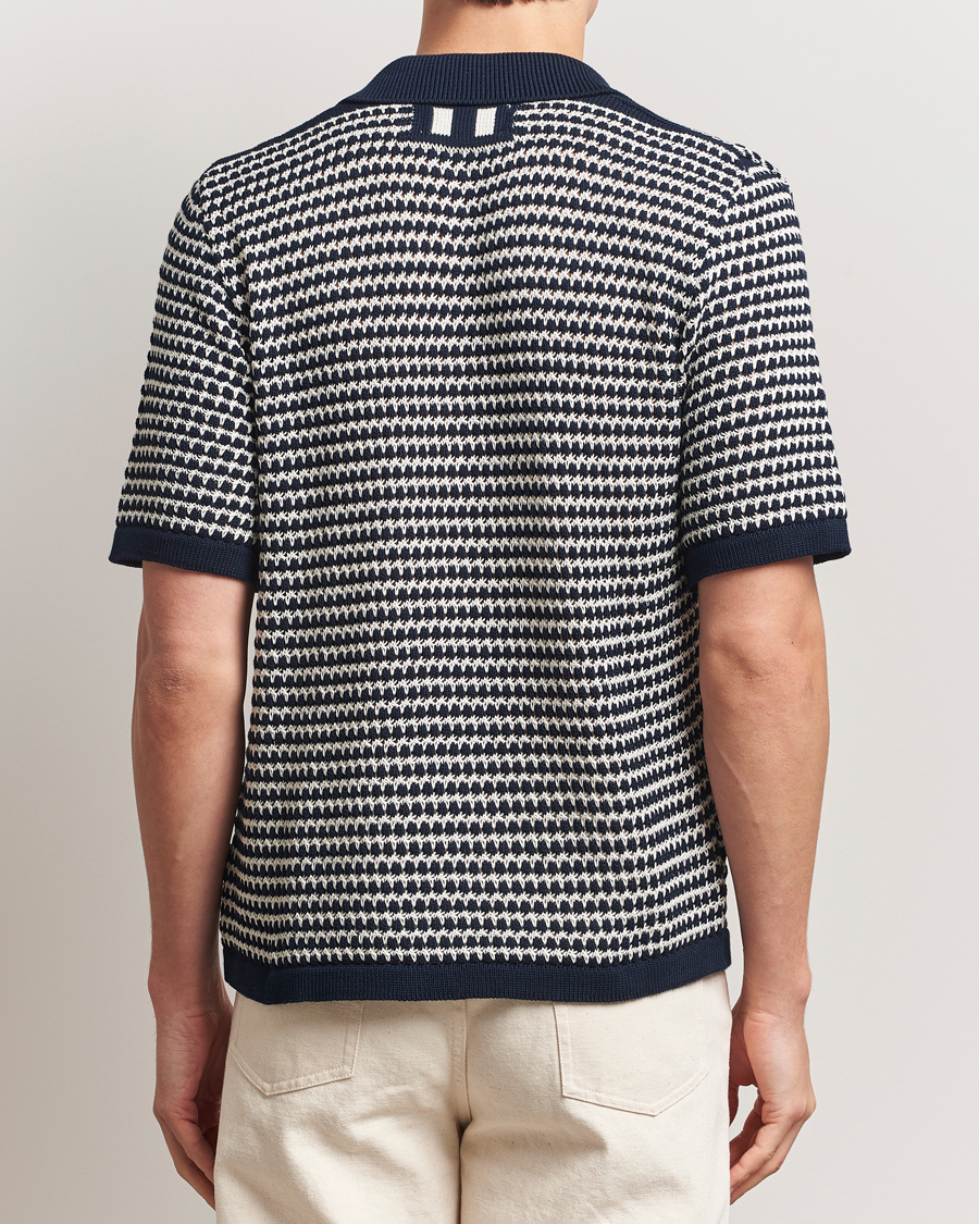 Homme | Chemises | Peregrine | Island Crochet Knitted Shirt Navy