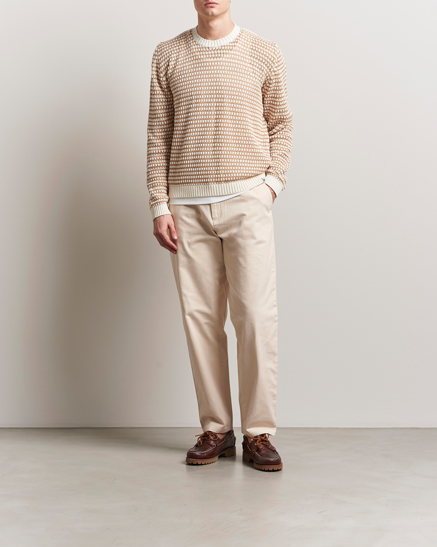 Homme | Pulls Et Tricots | Peregrine | Island Crochet Knitted Jumper White