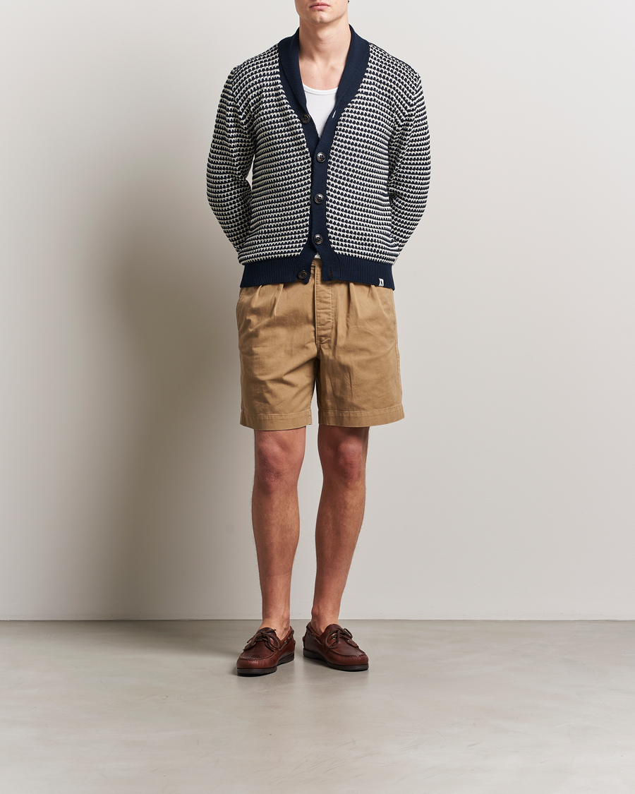 Homme | Pulls Et Tricots | Peregrine | Island Crochet Knitted Cardigan Navy