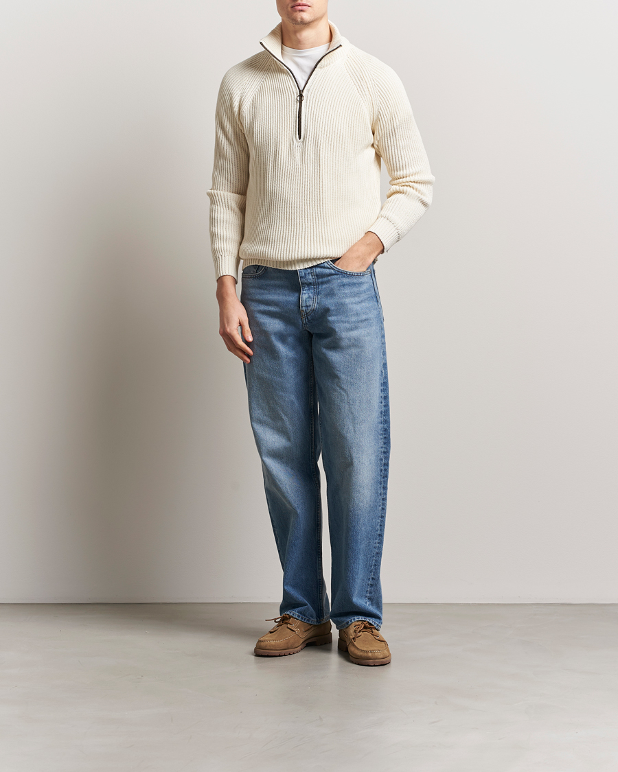 Homme | Pulls Et Tricots | Peregrine | Felix Quarter Zip Jumper White