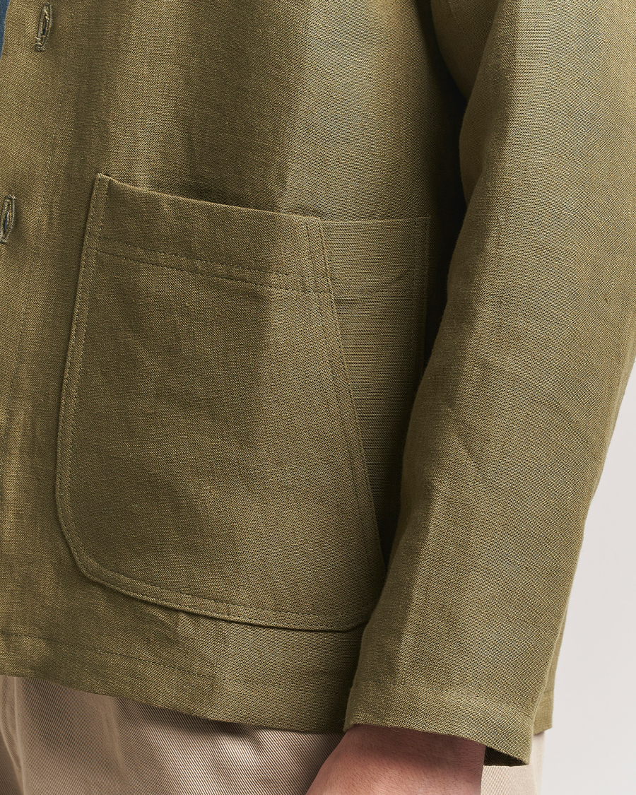 Homme | Chemises | Peregrine | Grange Linen Shacket Khaki