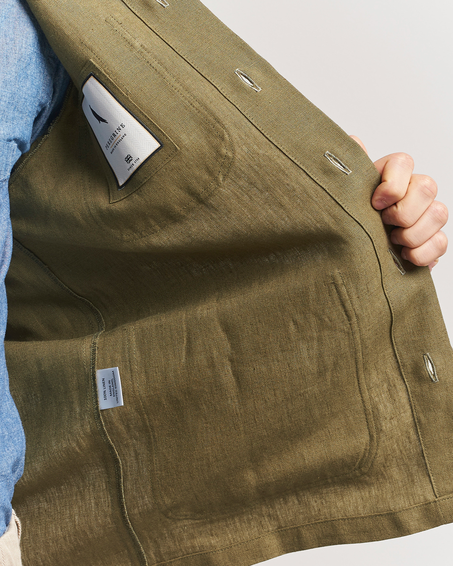 Homme | Chemises | Peregrine | Grange Linen Shacket Khaki
