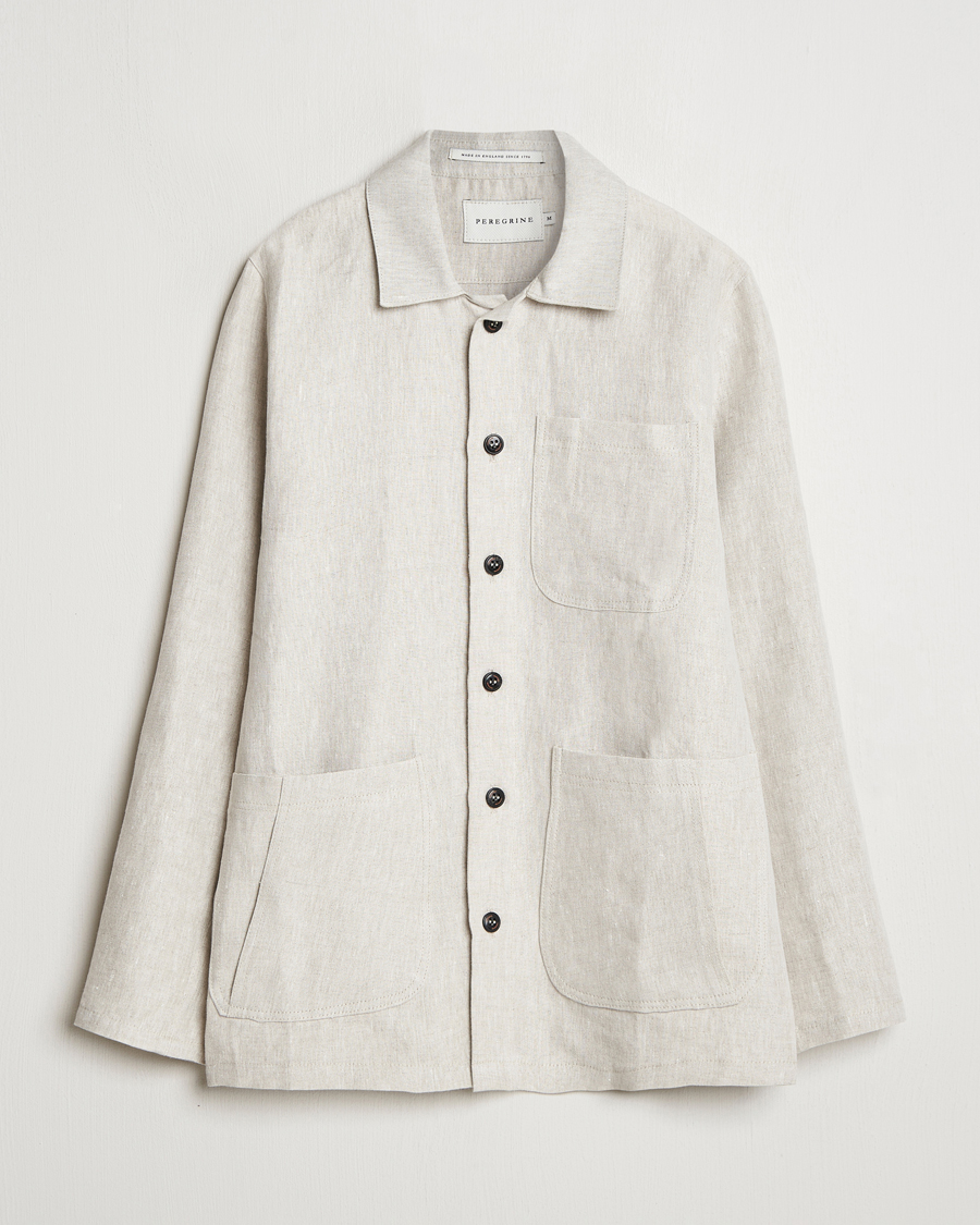 Homme | Chemises | Peregrine | Grange Linen Shacket Natural