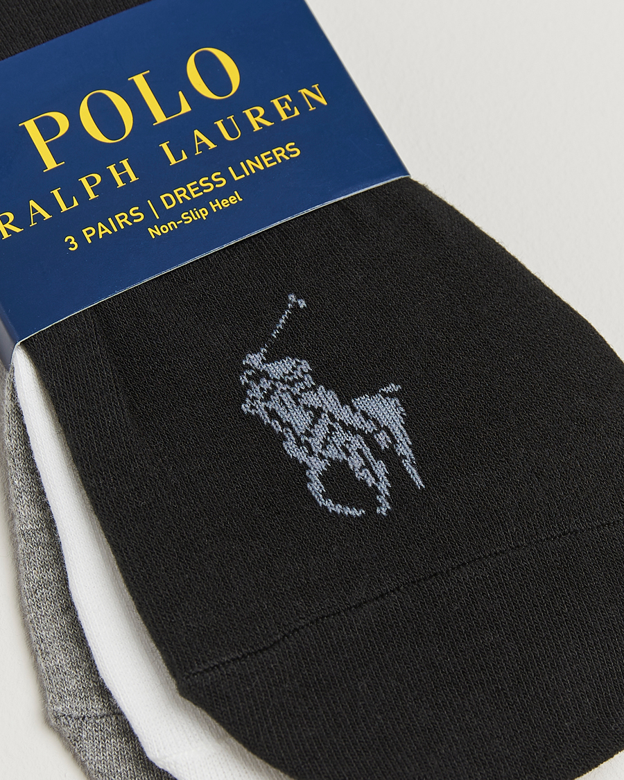 Homme | Sous-Vêtements Et Chaussettes | Polo Ralph Lauren | 3-Pack No Show Big Pony Pony Socks Black/White/Grey