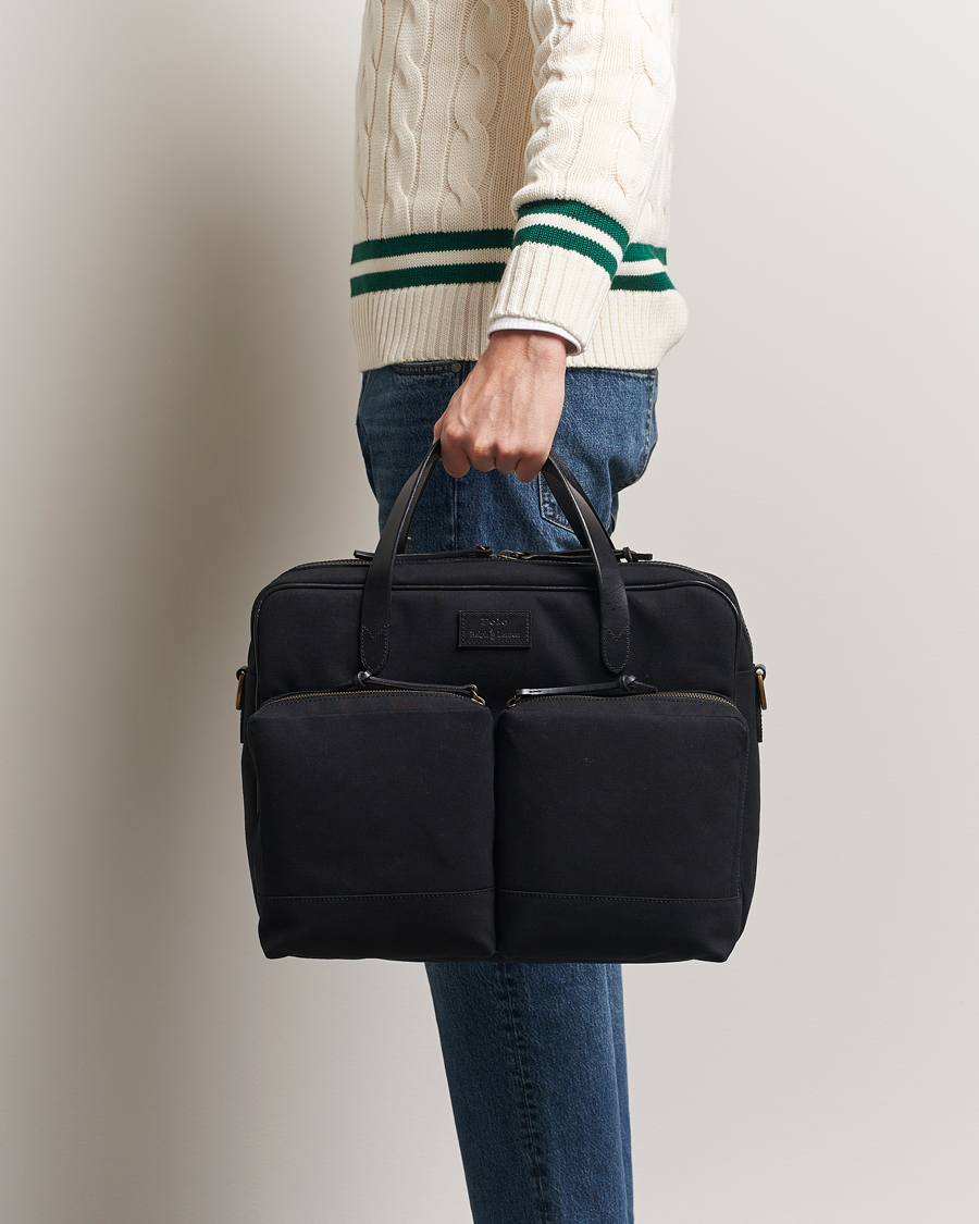 Homme | Polo Ralph Lauren Commuter Canvas Messenger Bag Black | Polo Ralph Lauren | Commuter Canvas Messenger Bag Black