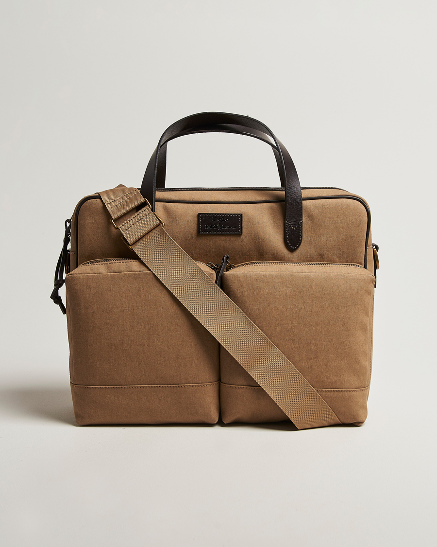 Homme | Polo Ralph Lauren Commuter Canvas Messenger Bag Khaki/Brown | Polo Ralph Lauren | Commuter Canvas Messenger Bag Khaki/Brown