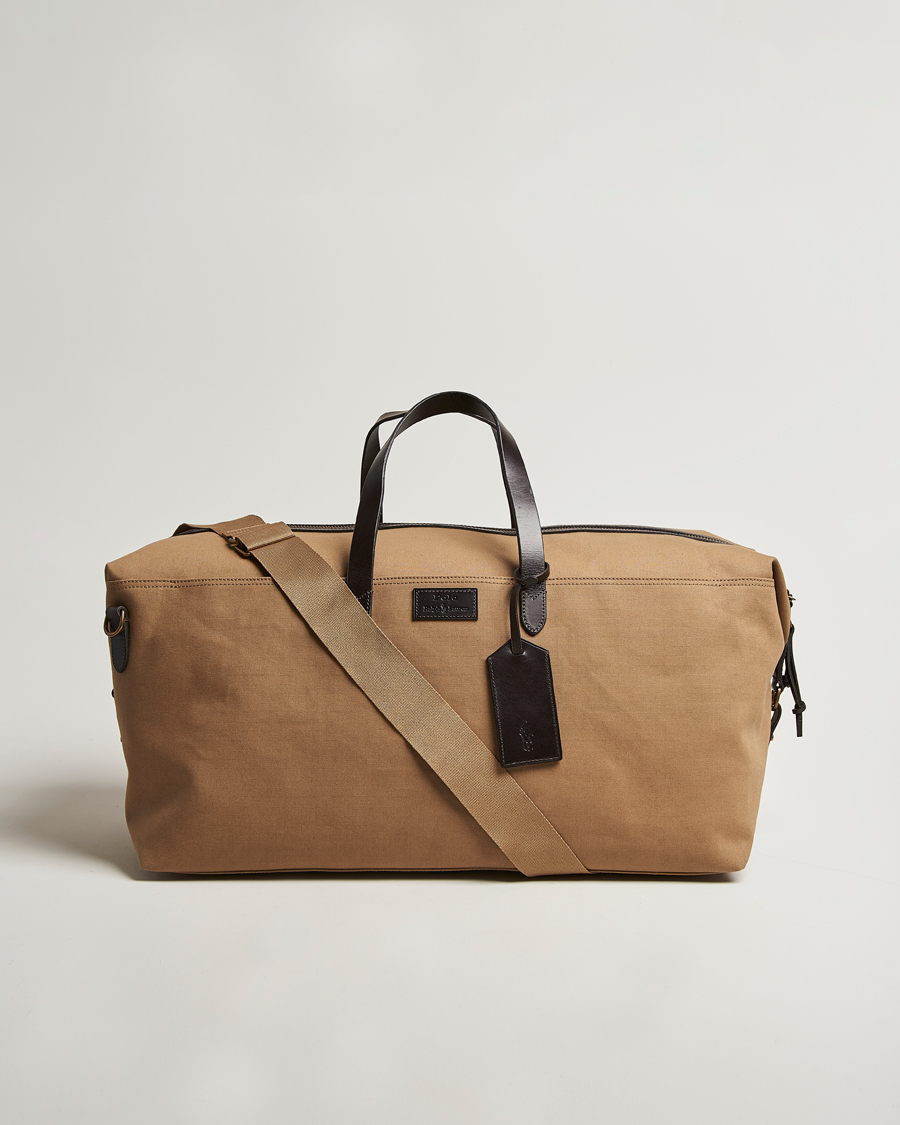 Homme | Polo Ralph Lauren Medium Canvas Duffle Bag Khaki/Brown | Polo Ralph Lauren | Medium Canvas Duffle Bag Khaki/Brown