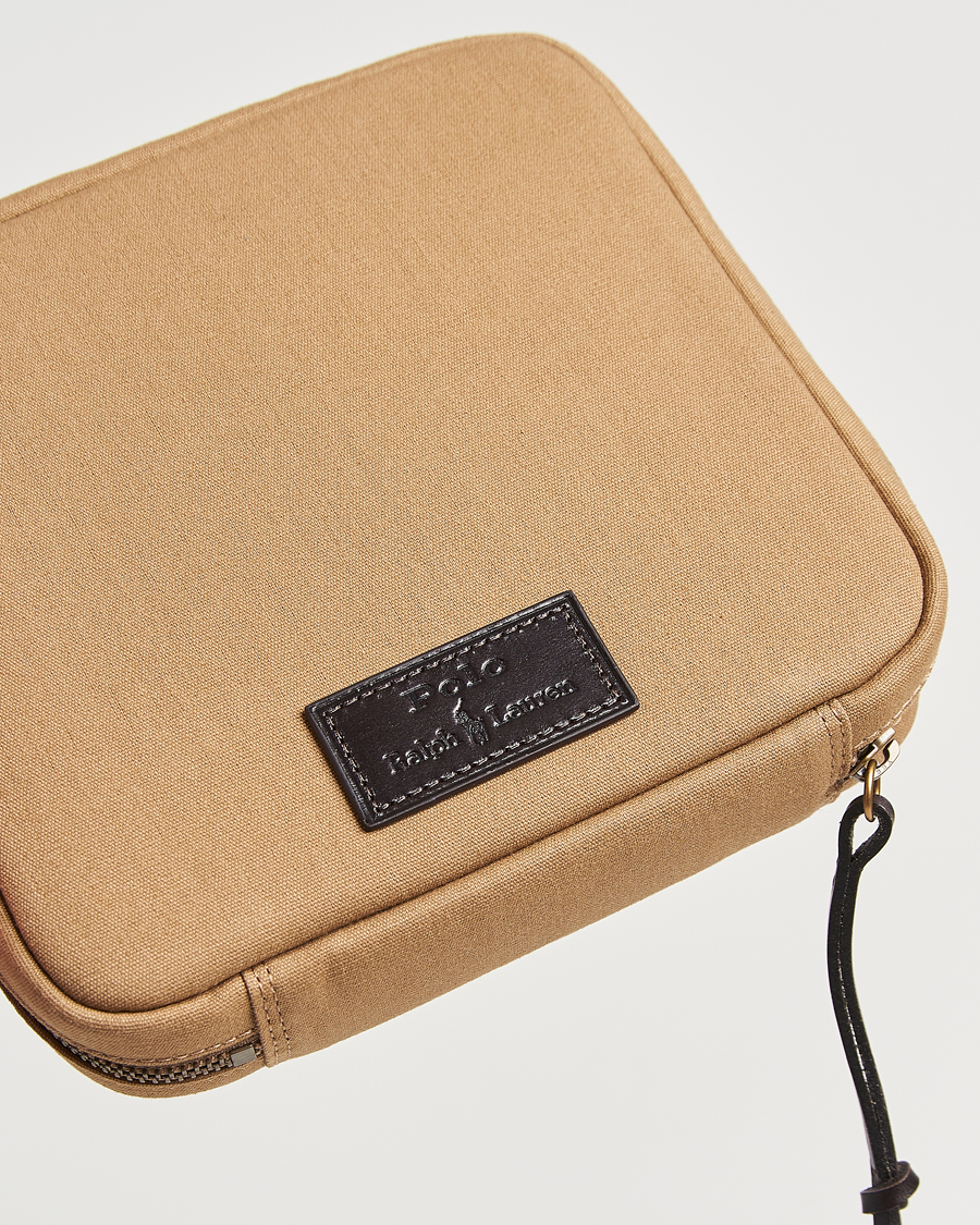 Homme | Polo Ralph Lauren Canvas/Leather Washbag Montana Khaki | Polo Ralph Lauren | Canvas/Leather Washbag Montana Khaki