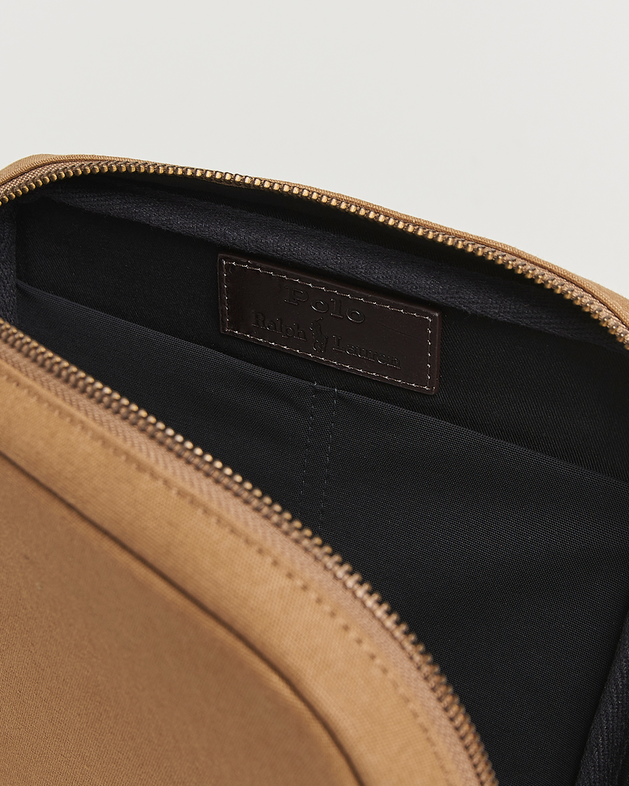 Homme | Polo Ralph Lauren Canvas/Leather Washbag Montana Khaki | Polo Ralph Lauren | Canvas/Leather Washbag Montana Khaki