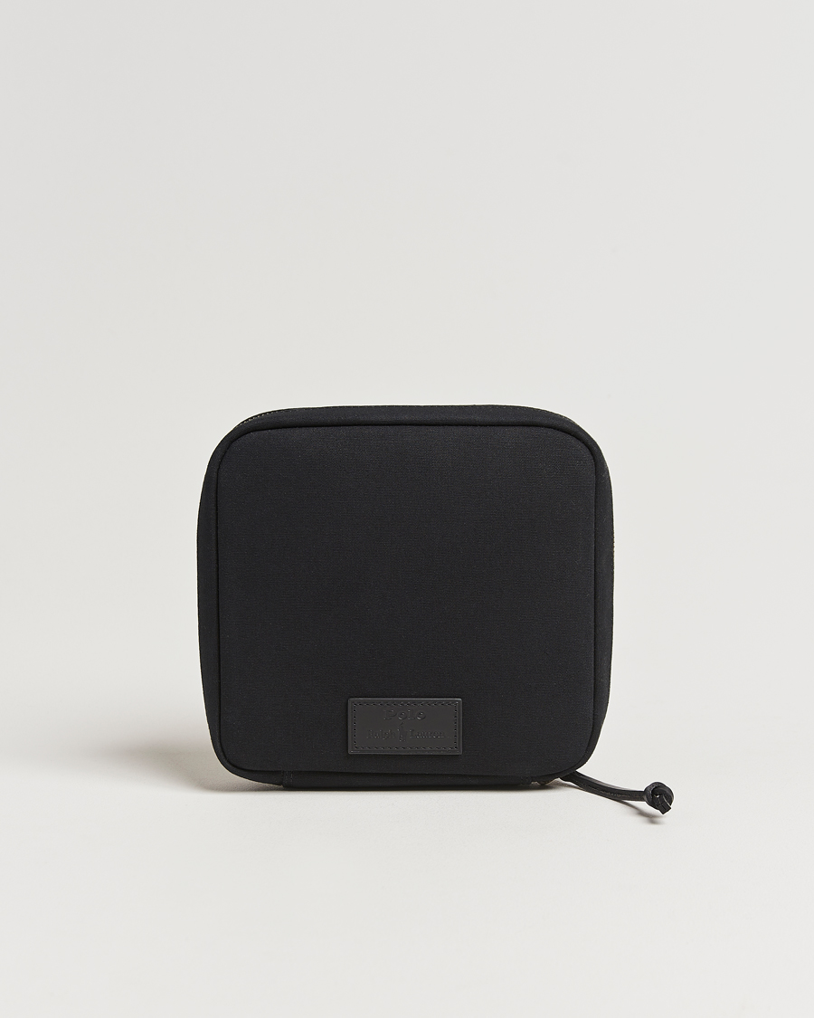 Homme | Polo Ralph Lauren Canvas/Leather Washbag Black | Polo Ralph Lauren | Canvas/Leather Washbag Black