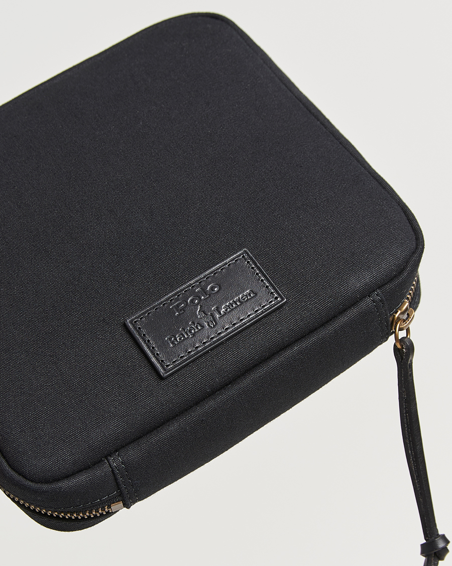 Homme | Polo Ralph Lauren Canvas/Leather Washbag Black | Polo Ralph Lauren | Canvas/Leather Washbag Black