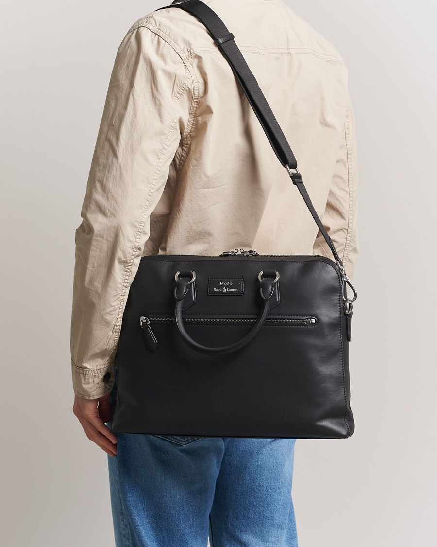 Homme | Polo Ralph Lauren Messenger Leather Bag Black | Polo Ralph Lauren | Messenger Leather Bag Black