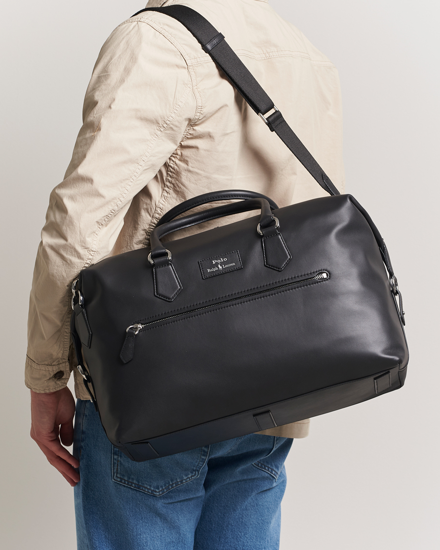 Homme | Polo Ralph Lauren Smooth Leather Weekendbag Black | Polo Ralph Lauren | Smooth Leather Weekendbag Black