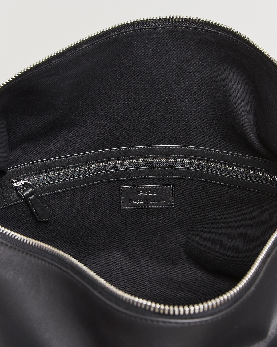 Homme | Polo Ralph Lauren Smooth Leather Weekendbag Black | Polo Ralph Lauren | Smooth Leather Weekendbag Black