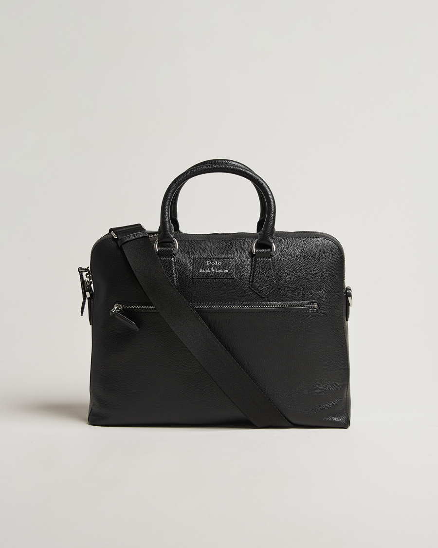 Homme | Polo Ralph Lauren Pebble Leather Briefcase Black | Polo Ralph Lauren | Pebble Leather Briefcase Black