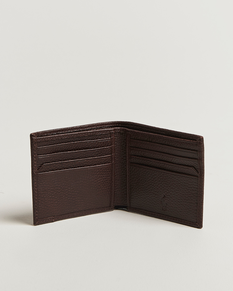Homme | Polo Ralph Lauren Pebble Leather Billfold Wallet Dark Brown | Polo Ralph Lauren | Pebble Leather Billfold Wallet Dark Brown