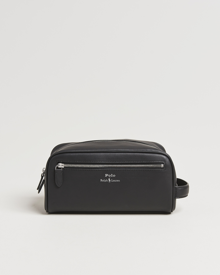 Homme | Polo Ralph Lauren Smooth Leather Washbag Black | Polo Ralph Lauren | Smooth Leather Washbag Black