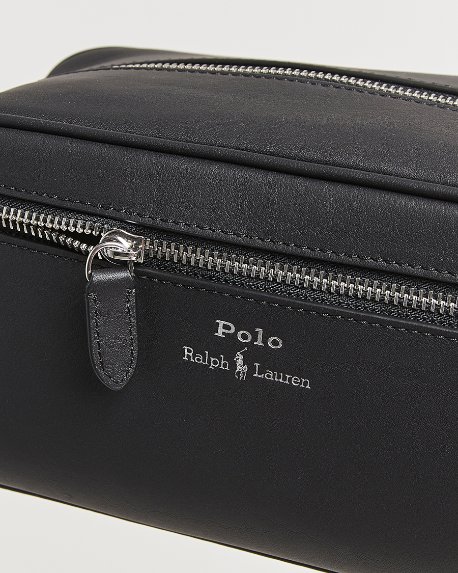 Homme | Polo Ralph Lauren Smooth Leather Washbag Black | Polo Ralph Lauren | Smooth Leather Washbag Black