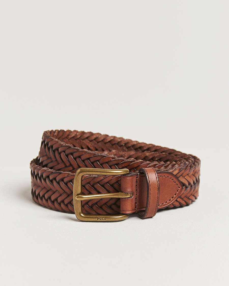 Homme | Polo Ralph Lauren Braided Leather Belt Polo Saddle | Polo Ralph Lauren | Braided Leather Belt Polo Saddle