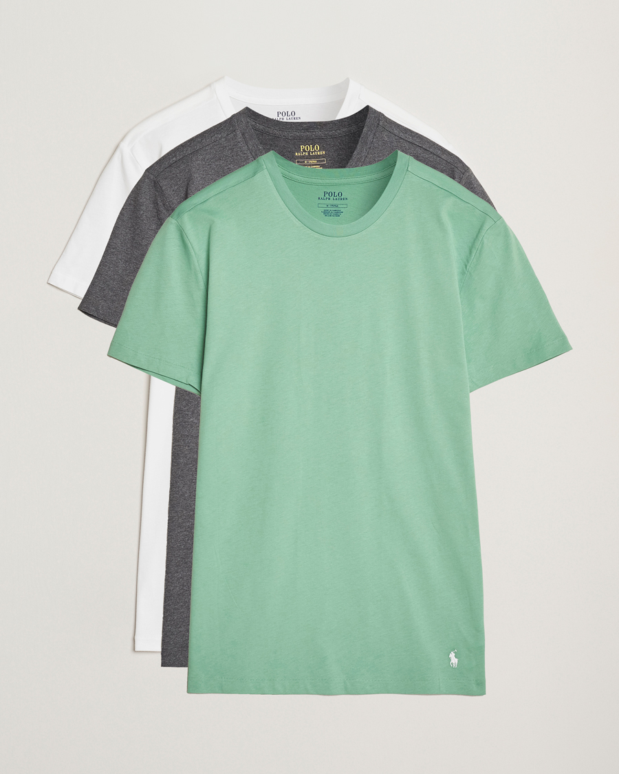 Homme | T-shirts | Polo Ralph Lauren | 3-Pack Crew Neck T-Shirt Grey/Green/White