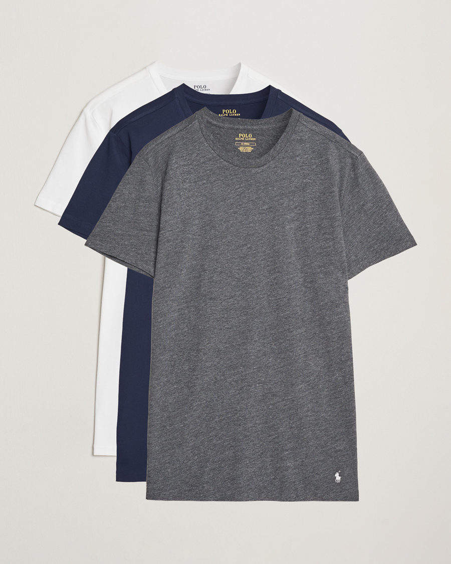 Homme | T-shirts | Polo Ralph Lauren | 3-Pack Crew Neck T-Shirt Navy/Grey/White