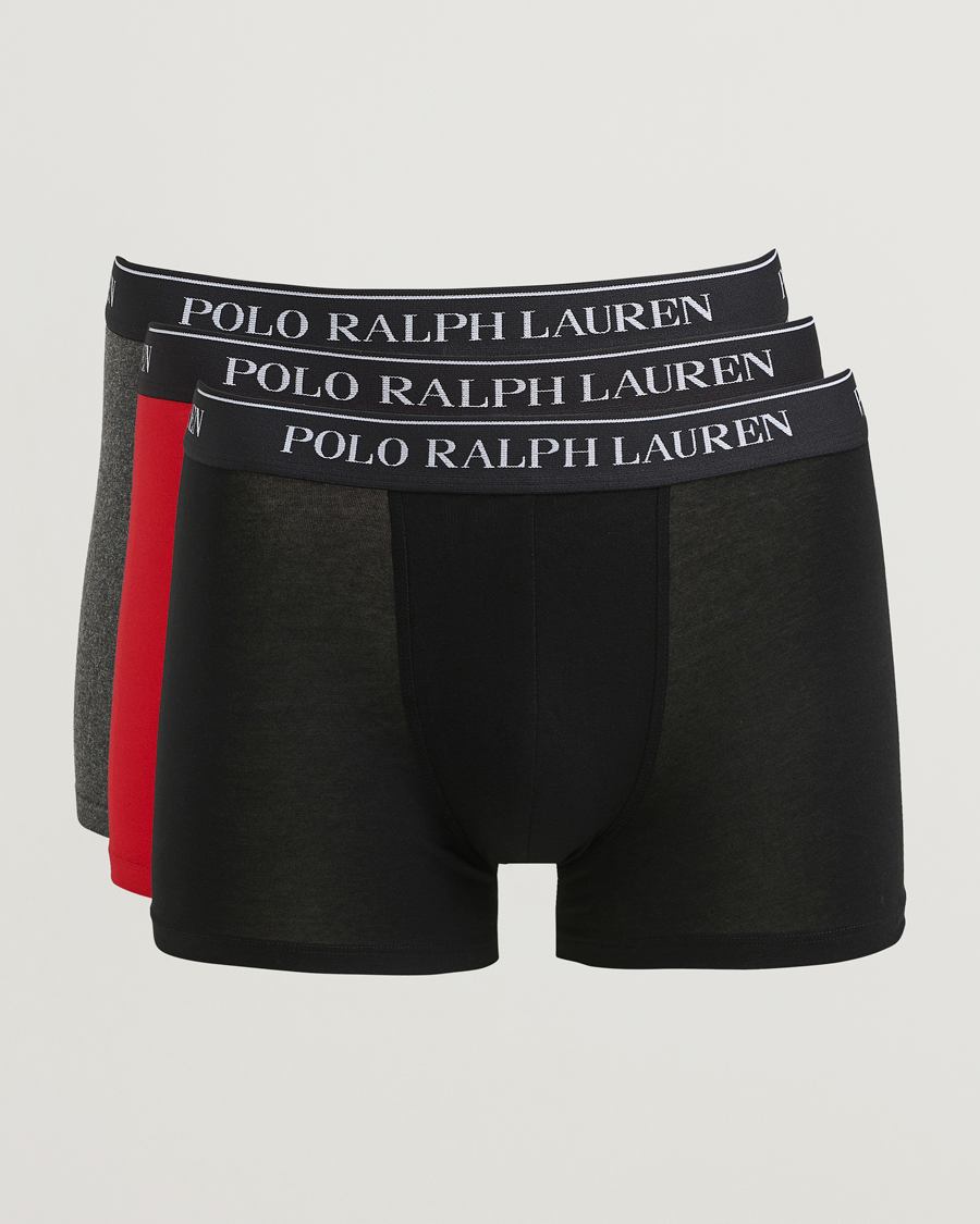 Homme | Sous-Vêtements Et Chaussettes | Polo Ralph Lauren | 3-Pack Trunk Black/Grey/Red