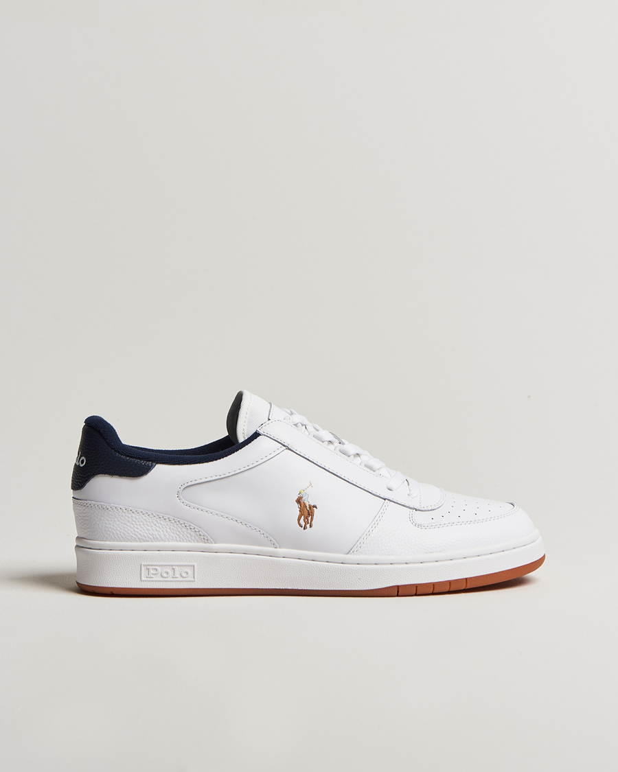 Homme | Polo Ralph Lauren CRT Leather Sneaker White/Navy | Polo Ralph Lauren | CRT Leather Sneaker White/Navy