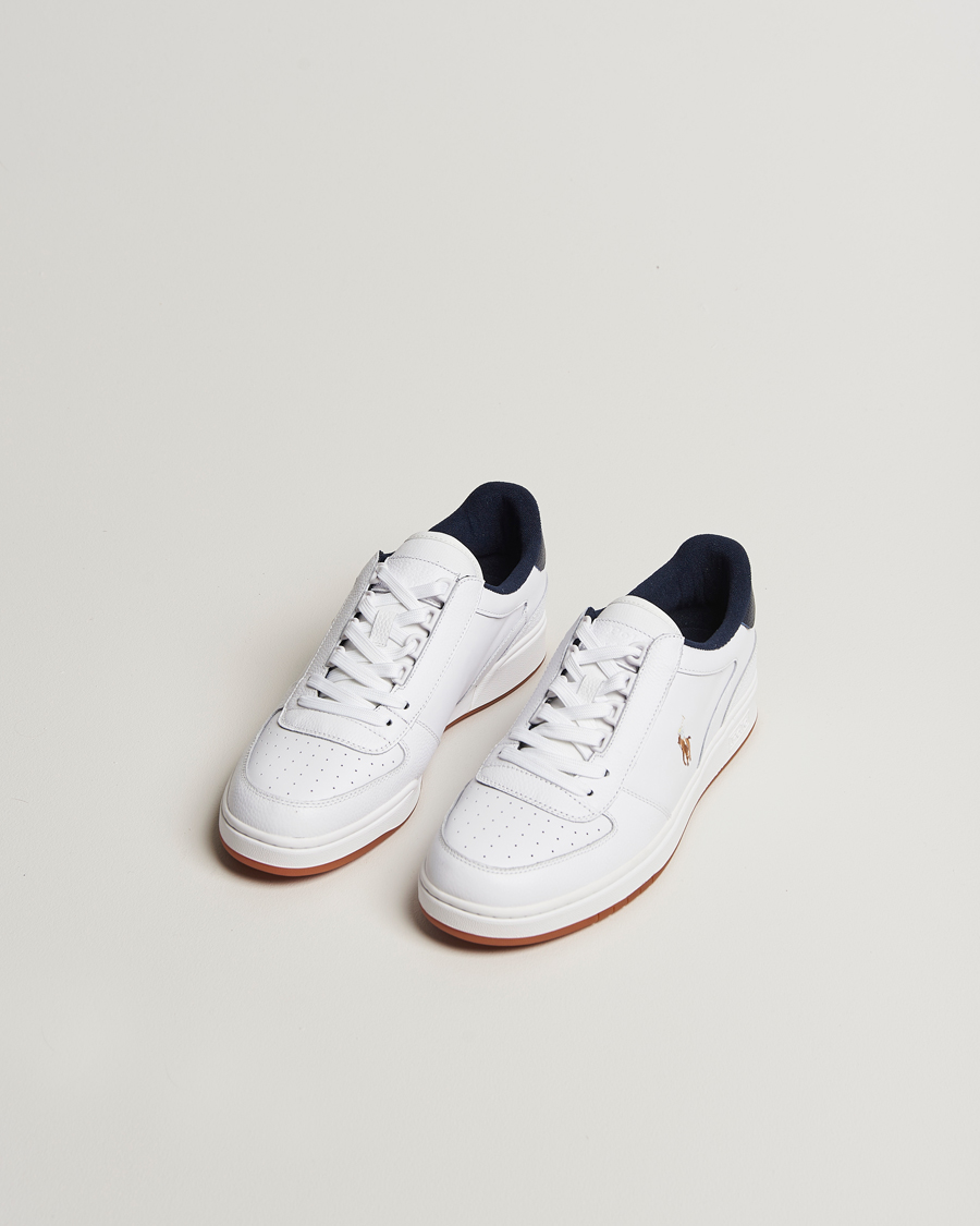Homme | Polo Ralph Lauren CRT Leather Sneaker White/Navy | Polo Ralph Lauren | CRT Leather Sneaker White/Navy