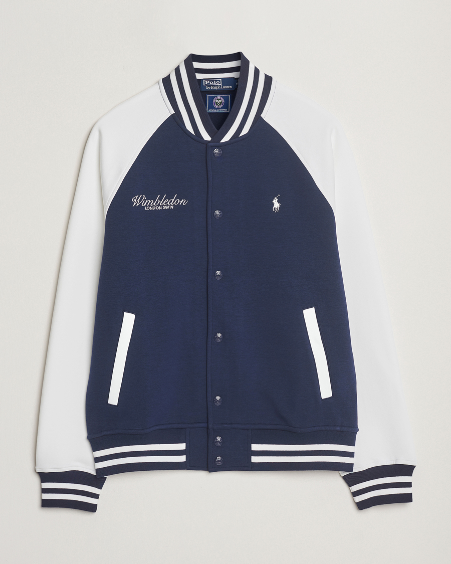 Homme | Pulls Et Tricots | Polo Ralph Lauren | Wimbledon Double Knit Baseball Sweatshirt Navy/White