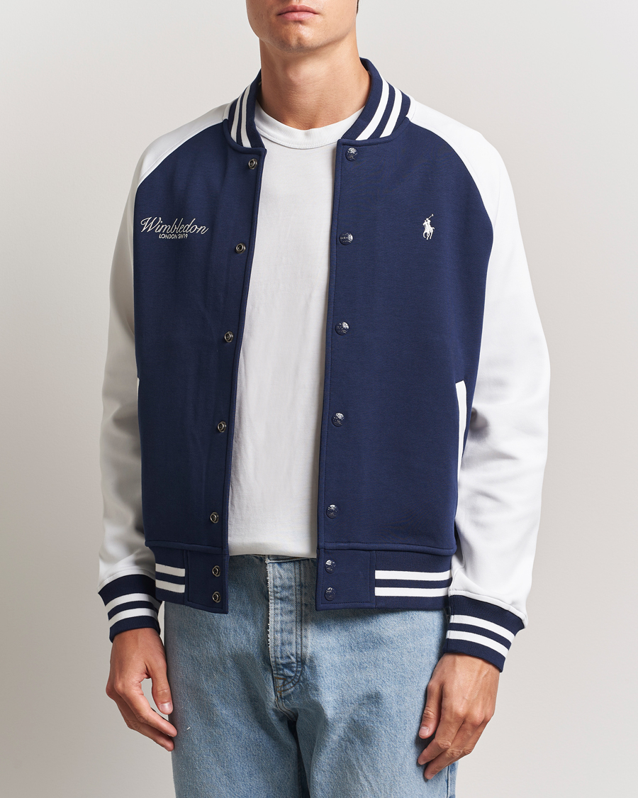 Homme | Pulls Et Tricots | Polo Ralph Lauren | Wimbledon Double Knit Baseball Sweatshirt Navy/White