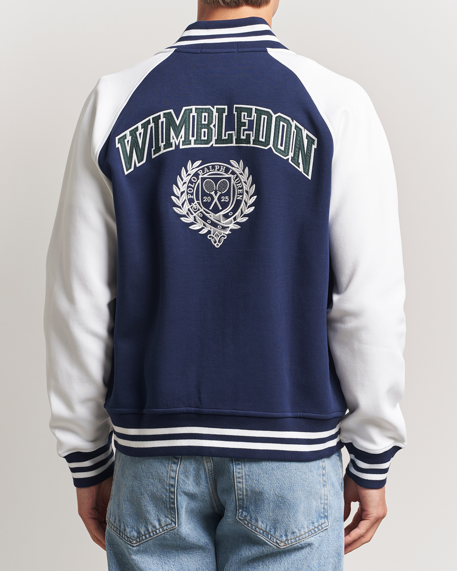Homme | Pulls Et Tricots | Polo Ralph Lauren | Wimbledon Double Knit Baseball Sweatshirt Navy/White