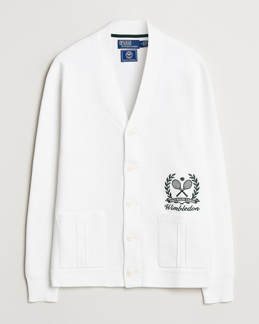 Homme | Pulls Et Tricots | Polo Ralph Lauren | Wimbledon Cotton Cardigan Ceramic White