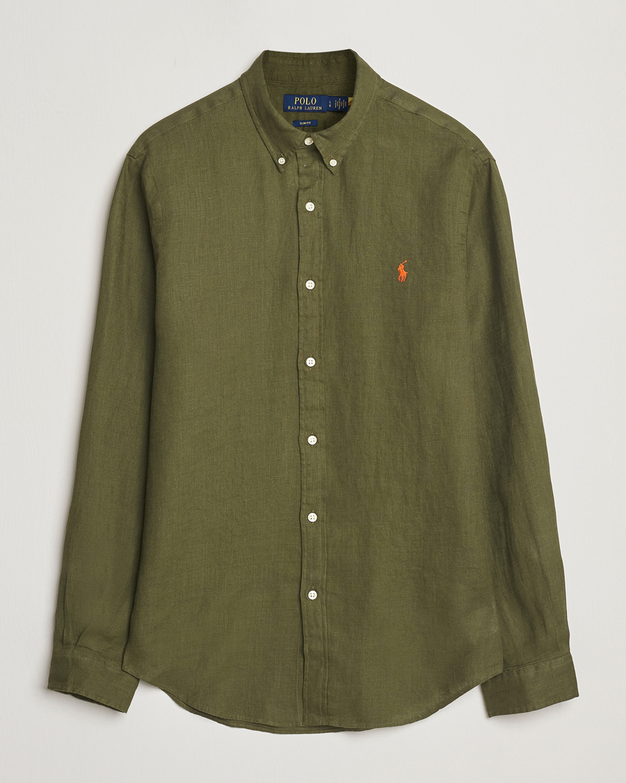 Homme | Chemises | Polo Ralph Lauren | Slim Fit Linen Shirt New Olive