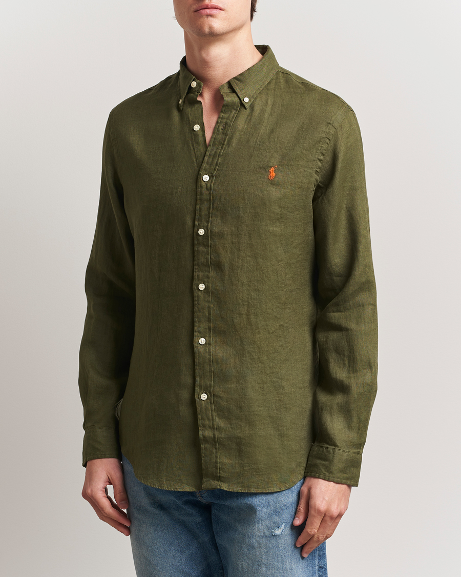 Homme | Chemises | Polo Ralph Lauren | Slim Fit Linen Shirt New Olive