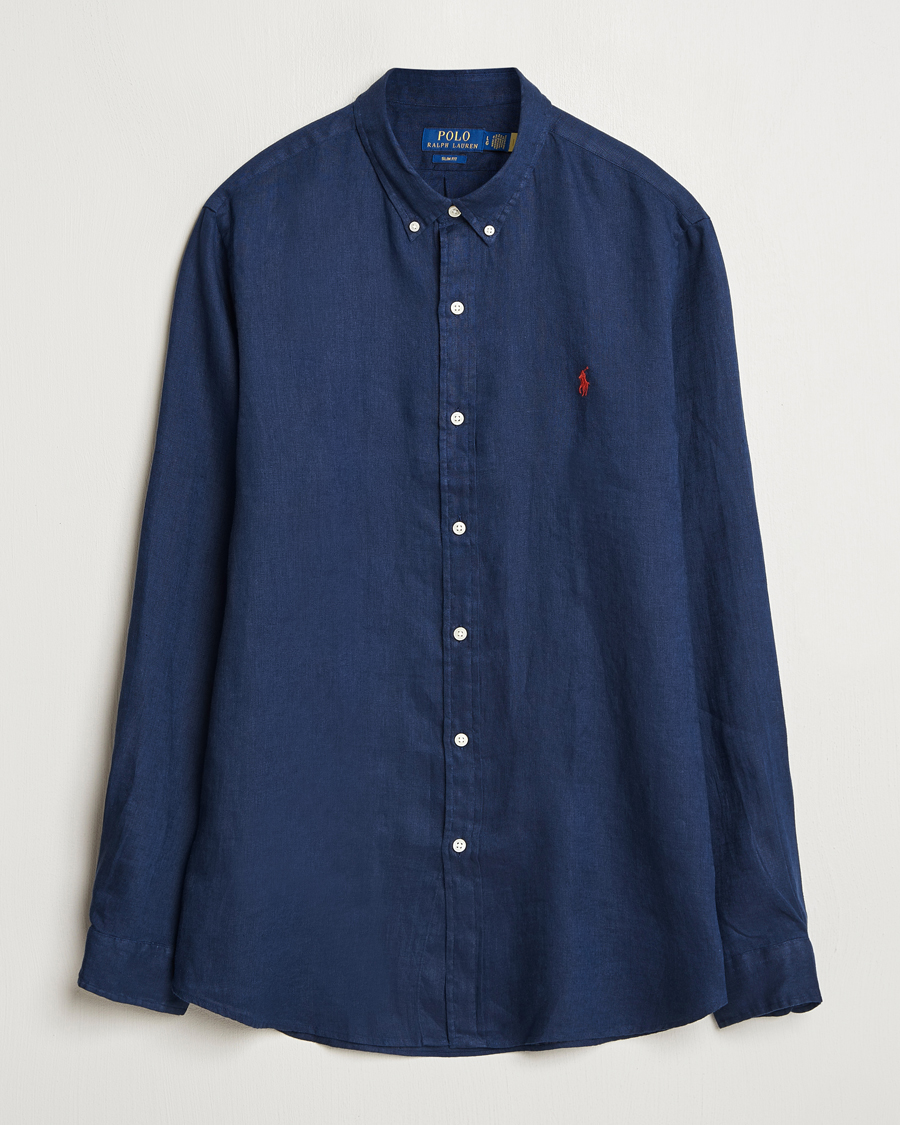 Homme | Chemises | Polo Ralph Lauren | Slim Fit Linen Shirt Newport Navy