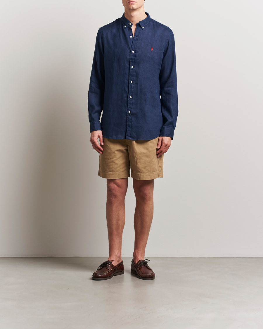 Homme | Chemises | Polo Ralph Lauren | Slim Fit Linen Shirt Newport Navy
