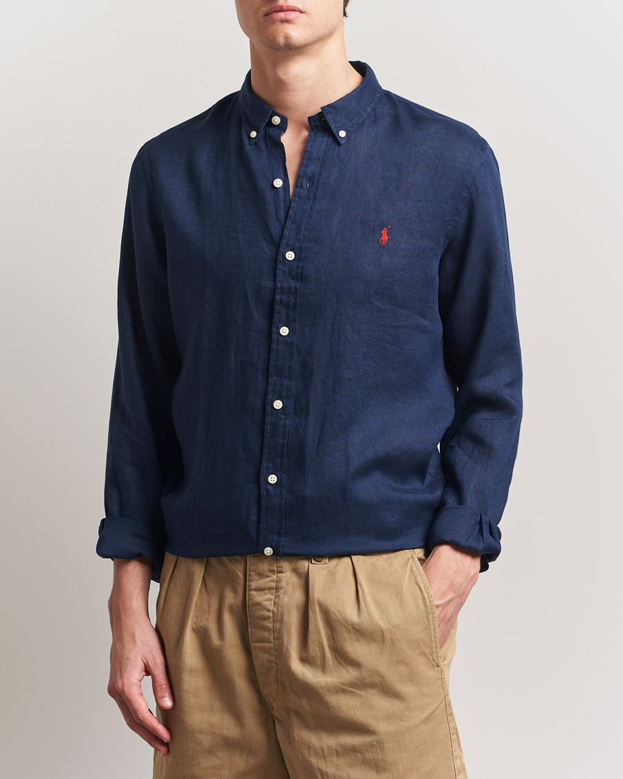Homme | Chemises | Polo Ralph Lauren | Slim Fit Linen Shirt Newport Navy